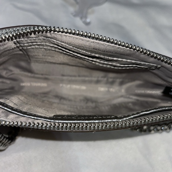 Michael Kors Mini Silver Metallic Pouchette Bag - Picture 4 of 11
